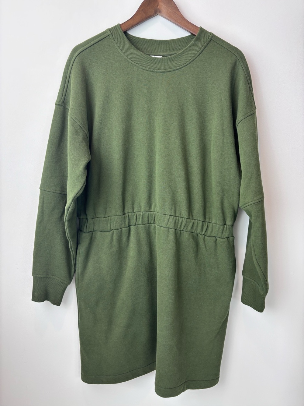 Amazon Essentials Olive Green Long Sleeve Sweatshirt Dress